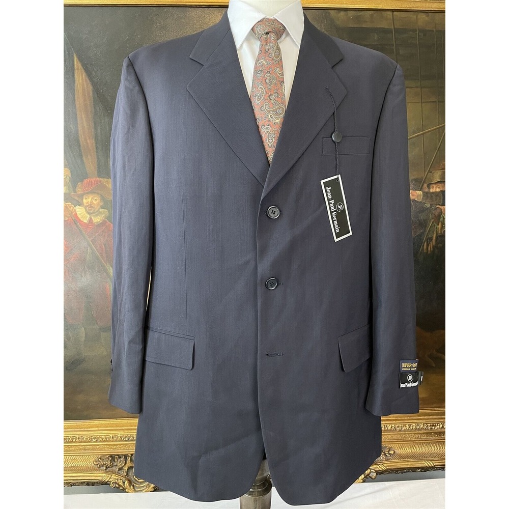 NWT VTG Jean-Paul Germain 44L 2 Piece Black Super 90's Wool 3 Button Suit - Picture 5 of 15